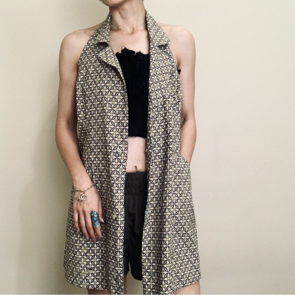 Geometric Pattern Halter Dress - Picture 11 of 13